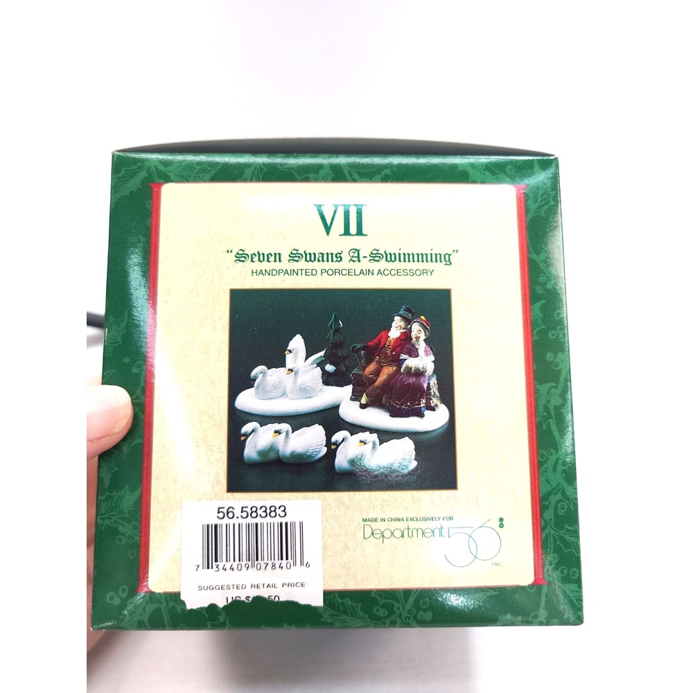 Dept 56 Heritage Village Collection Seven Swans A Swimming Porcelain Set 58383